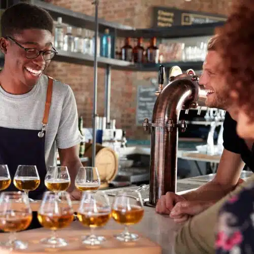 waiter serving in bar